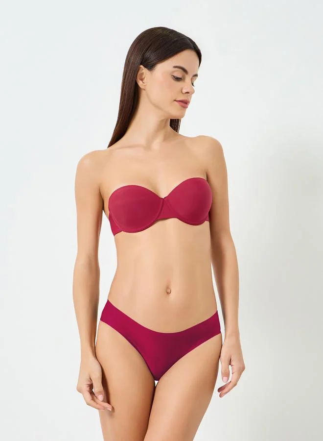 تايك تو حمالة صدر سادة بحشوة وأسلاك وحمالات شفافة قابلة للفصل